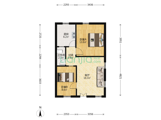 安乐三巷 2室1厅1卫 60平方