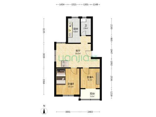 文北西楼教师公寓 2室1厅1卫 60平方