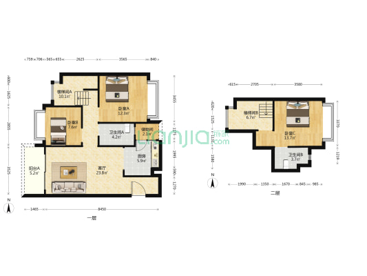 恒大御龙天峰 3室1厅2卫 131平方