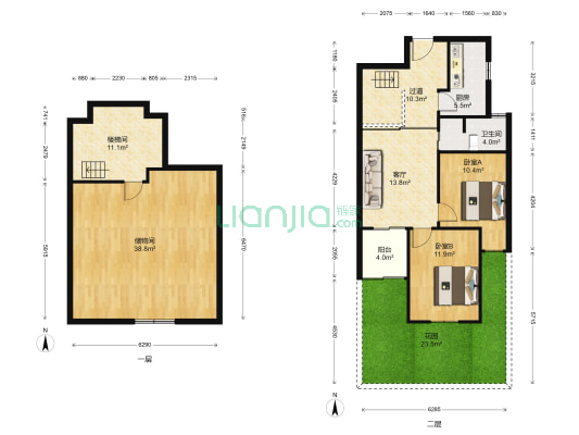 京东紫晶 2室1厅1卫 64平方