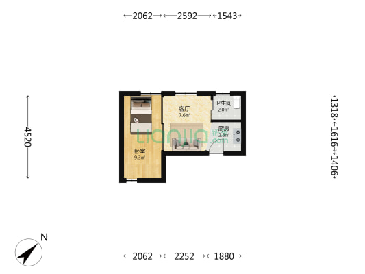 宁武路513号 1室1厅1卫 26平方