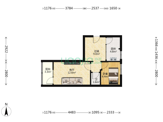 井儿街 1室1厅1卫 49平方