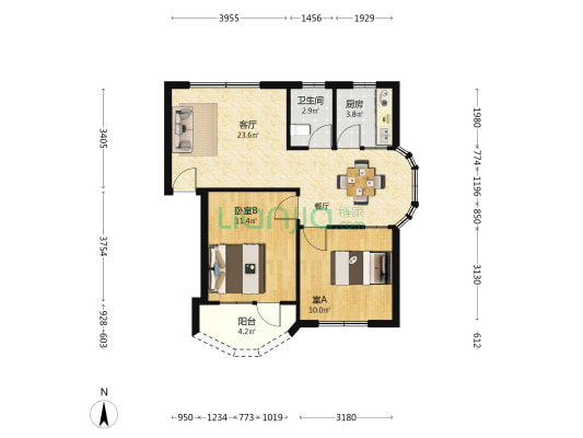 好景新村 2室1厅1卫 67平方