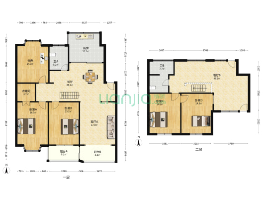 凯旋花园 5室3厅2卫 210平方
