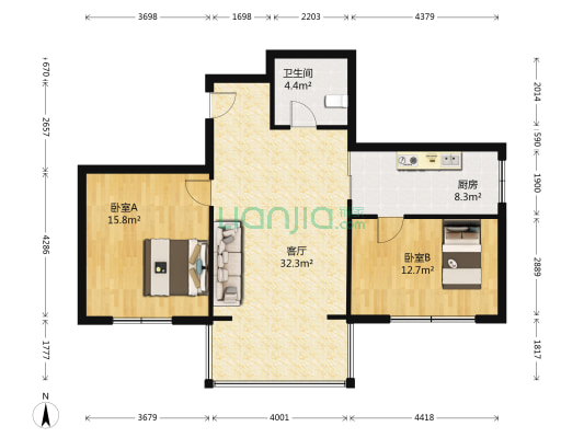 福民小区 2室1厅1卫 97平方