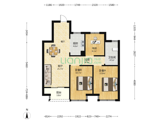 天樾东府 3室1厅1卫 89平方