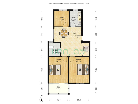 印染新村 3室1厅1卫 82平方