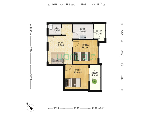 南坪东路二巷 2室1厅1卫 52平方