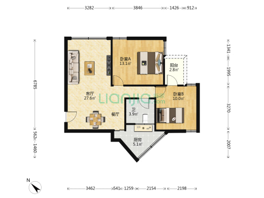粤海东路1079号 2室1厅1卫 74平方