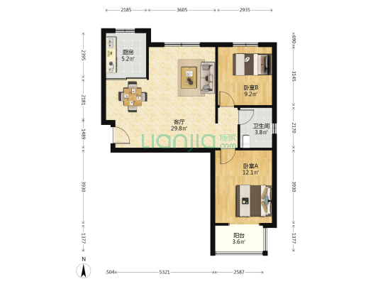 长宏锦园三区 2室1厅1卫 89平方
