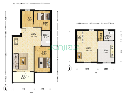 糖酒小区 3室2厅2卫 62平方