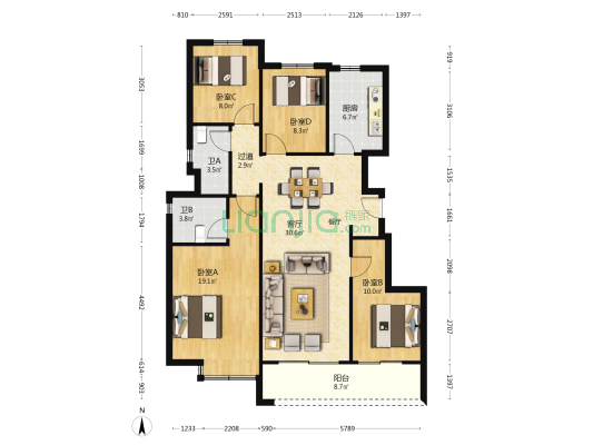 敏捷云玥星著 4室1厅2卫 125平方