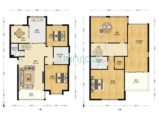 新港城 5室2厅3卫 189平方