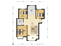 天伦湾三期南北通透三居室，一个单元，居住人数少-涿州天伦湾嘉园户型图
