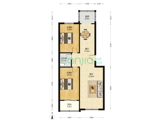 同福食品有限公司家属院 2室2厅1卫 101平方
