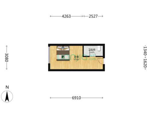 钻石学府 1室0厅1卫 32平方