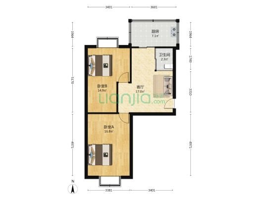 松泉社区 2室1厅1卫 67平方