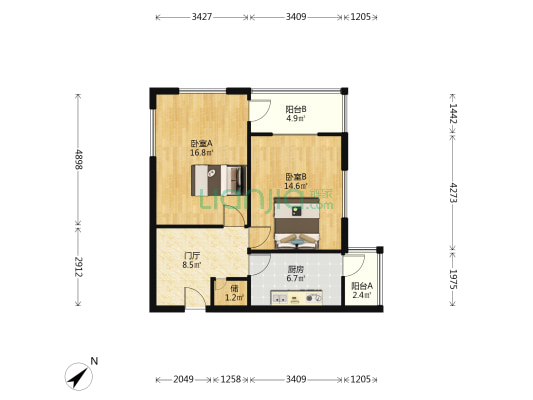 星光家园 2室0厅0卫 66平方