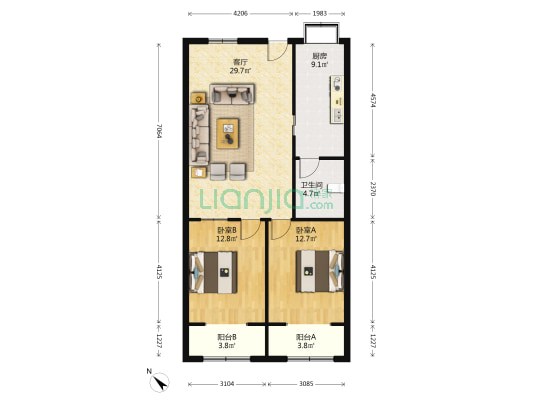 永成大厦 2室1厅1卫 97平方