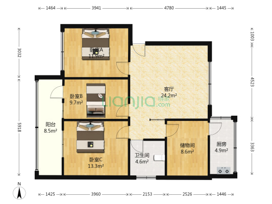 许昌市种子管理站属院 3室1厅1卫 107平方