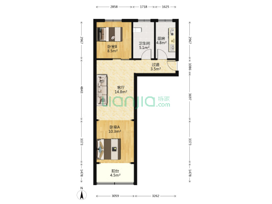昆明路 2室1厅1卫 63平方