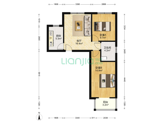 华阳路  联合七号院 交通方便-户型图
