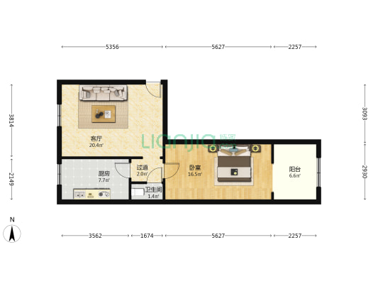 西电西容劳动路小区 1室1厅1卫 57平方