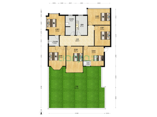 金箭公寓 6室0厅3卫 158平方