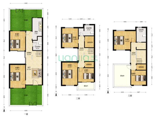 泗泾颐景园 7室1厅3卫 302平方
