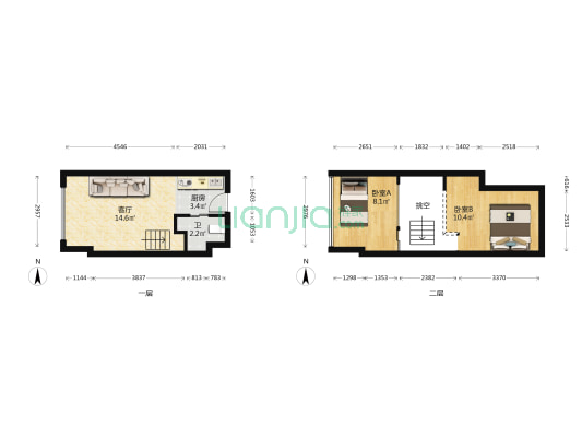 华远海蓝郡 2室1厅1卫 35平方