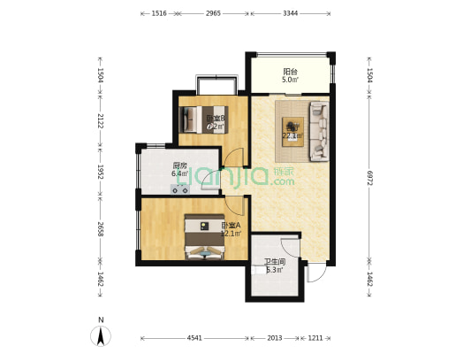 金水桶大厦 2室1厅1卫 81平方