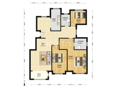 香邑溪谷玫瑰园 3室1厅 南 北-涿州香邑溪谷玫瑰园户型图