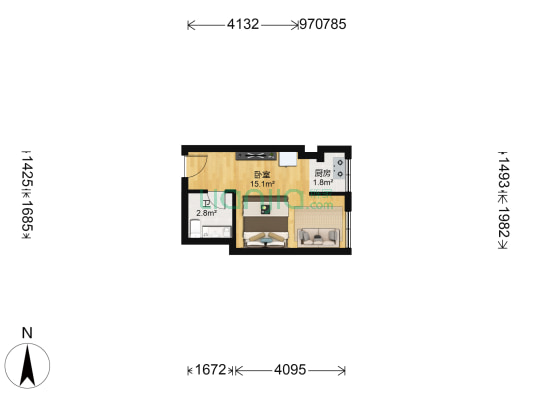 永兴公寓 1室0厅1卫 30平方