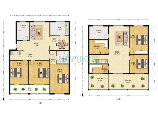 体育西路 5室3厅3卫 228平方