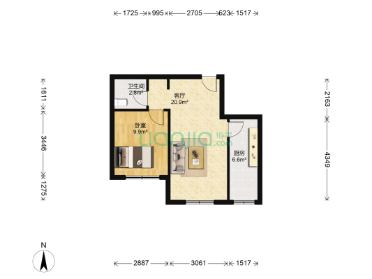 春秀园 1室1厅1卫 55平方