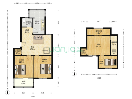 聚业苑一期 3室1厅1卫 96平方