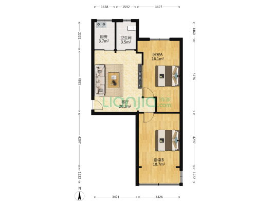 甘肃省农业大厦家属院 2室1厅1卫 85平方