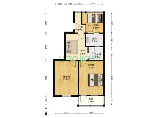 琅琊新村 2室1厅1卫 60平方