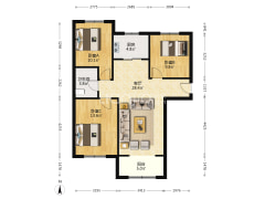 人车分流 精装自住南北三居 出行方便。交通便利-涿州鹏渤印象城牛津花园户型图