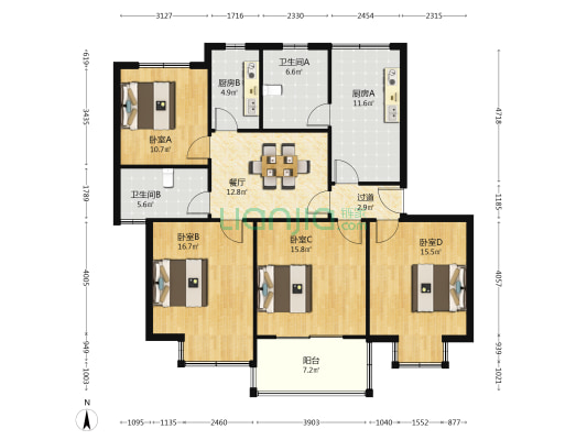 御庭尚城 4室1厅2卫 138平方