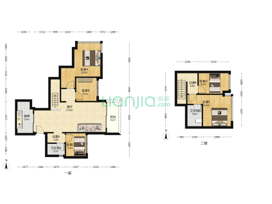 耀胜新世界广场 5室1厅2卫 110平方