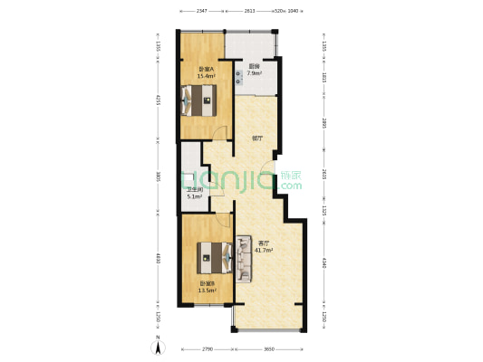 大众花园二期 2室1厅1卫 109平方