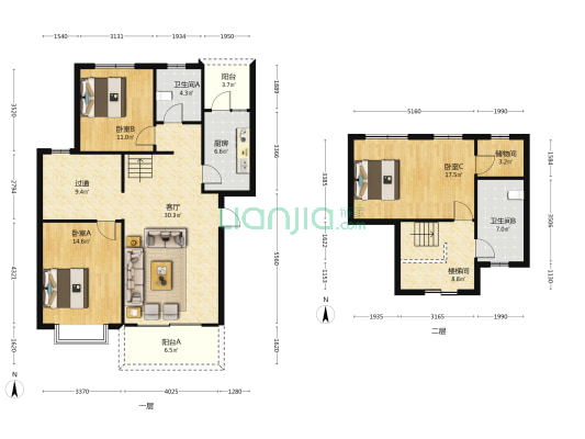 桐荫小区 3室1厅2卫 146平方