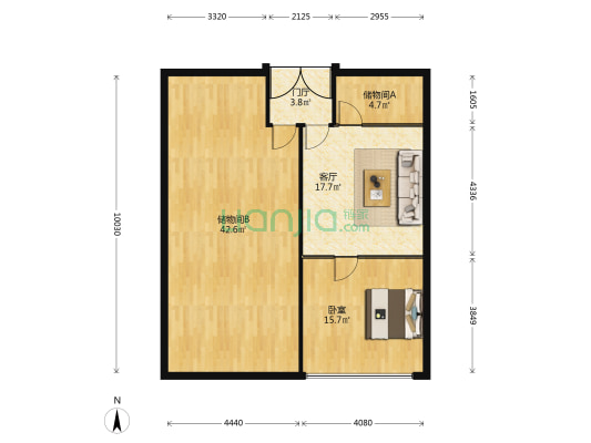 百脑汇 1室1厅0卫 115平方