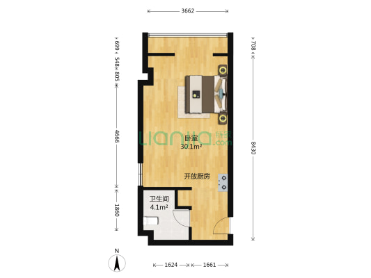 曼哈顿广场 1室0厅1卫 48平方