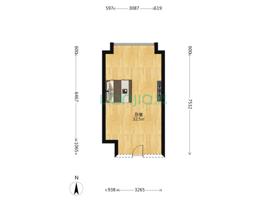 龙湖新壹城 1室0厅0卫 46平方