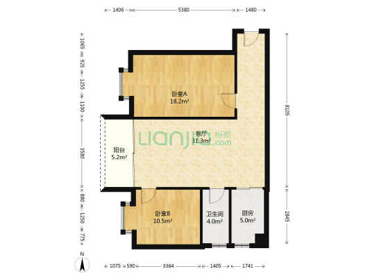 宏逹花園 2室1厅1卫 94平方