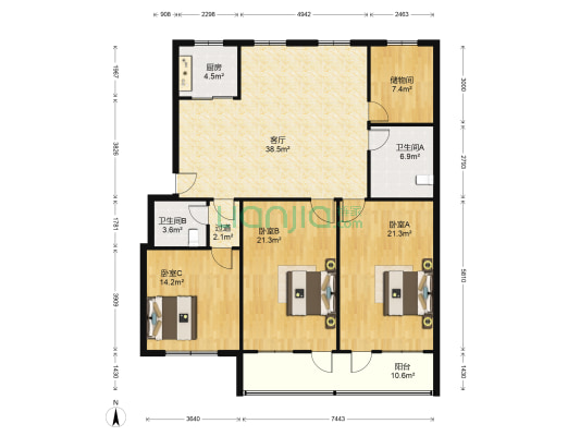 人民东路499弄 3室1厅2卫 147平方