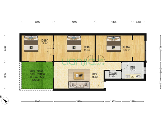 梓潼街42号 3室1厅1卫 74平方