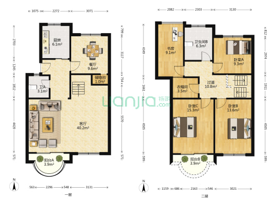 南秀花园 4室2厅2卫 169平方